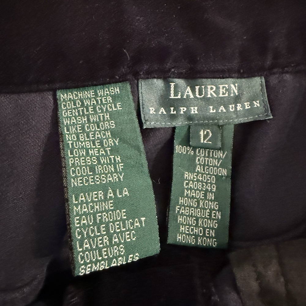 Y2K Lauren Jeans Co Ralph Lauren Womens Pants Size 12 Navy Velvet‎ Stretch - Picture 3 of 5